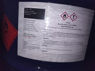 Syyskuu 14., 2025, yksi 40'FCl -isopropyylialkoholi on lähetetty Paraguaylle